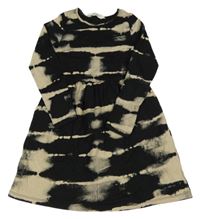 Černo-béžové vzorované bavlněné šaty H&M