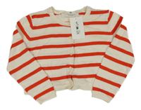 Nové - Smetanovo-červený pruhovaný prepínaci crop sveter H&M