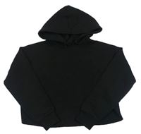 Čierna crop mikina s kapucňou New Look
