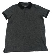 Sivo-čierne polo tričko Primark