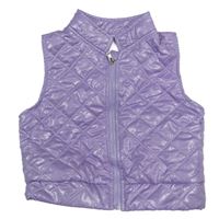 Fialová šušťáková prešívaná zateplená vesta