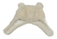 Smetanová kožešinová podšitá beranice s oušky Zara