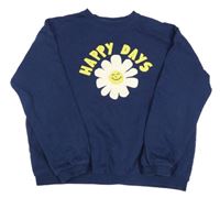 Tmavomodrá mikina s květem a nápisom John Lewis