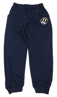 Tmavomodré tepláky s potlačou