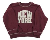 Vínová oversize mikina s nápisom George