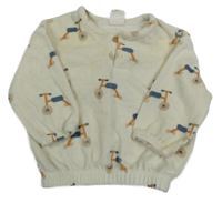 Smotanová zamatová mikina s odrážedly Hema