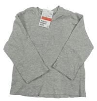 Nové - Sivé rebrované tričko H&M