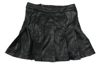 Čierna koženková skladaná sukňa M&S