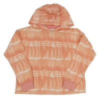 Ružovo-biela batikovaná mikina s kapucňou F&F