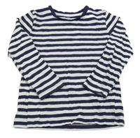 Tmavomodro-biele pruhované tričko Mothercare