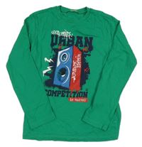 Zelené triko s reproduktorem Benetton