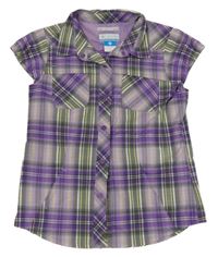 Fialovo-šedo-bílá kostkovaná funkční halenka Columbia