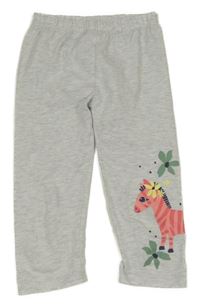 Sivé melírované capri legíny so zebrou Kids
