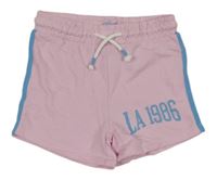 Svetloružové teplákové kraťasy s nápisom Alive