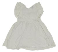 Biele ľahké šaty s opaskom So Cute