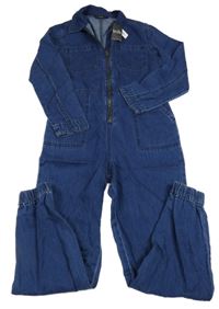 Nové - Tmavomodrý riflový kalhotový overal George 