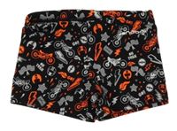 Čierne nohavičkové plavky s obrázkami Nabaiji