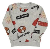Sivá melírovaná mikina so Spider-manem Primark