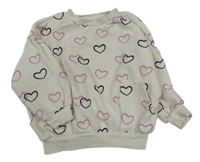 Smotanová oversize mikina so srdiečkami Primark