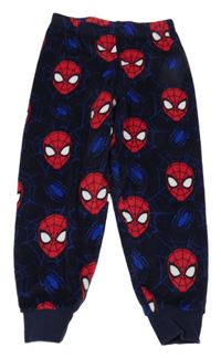 Tmavomodré sametové pyžamové kalhoty se Spider-manem