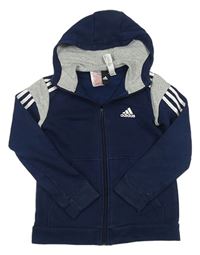 Tmavomodro-sivá prepínaci mikina s kapucňou Adidas