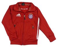 Červená sportovní fotbalová propínací mikina FC Bayern Adidas