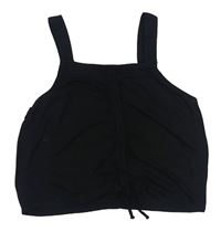 Čierny blúzková ý crop top s nařasením H&M