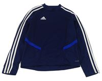 Tmavomodro-safírovo-bílá funkční sportovní mikina Adidas