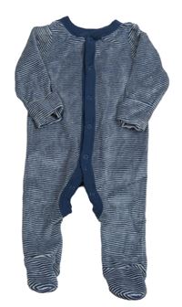 Tmavomodro-biely pruhovaný zamatový overal zn. M&S