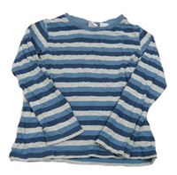 Modro-tmavomodro-šedé pruhované triko L&D