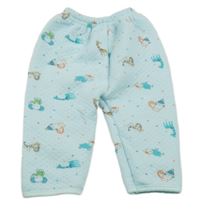 Svetlomodré vyteplené tepláky so zvieratkami