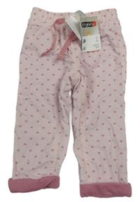 Nové - světlerůžové manšestrové podšité kalhoty se srdíčky Ergee
