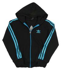 Čierno-modrá prepínaci mikina s kapucňou Adidas
