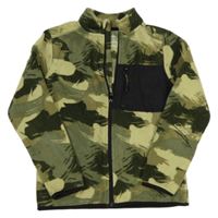 Army fleecová propínací mikina s kapsou PRIMARK