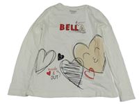 Smetanové triko se srdíčky a nápisy PRIMIGI