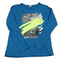 Petrolejové tričko s potlačou Chapter young