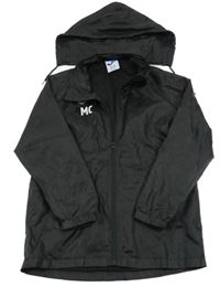 Čierna šušťáková jarná bunda s logom a ukrývací kapucňou JOMA