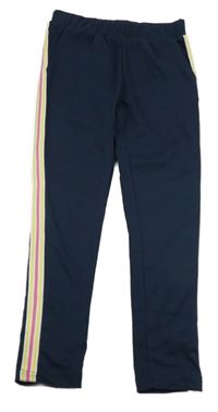 Tmavomodré chino tregínové nohavice s pruhmi GIRLS