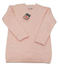 Nové - světlerůžová melírovaná žebrovaná svetrová tunika PRIMARK