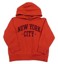 Červená mikina s nápismi a kapucňou H&M