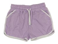 Levandulovo-bílé teplákové kraťasy PRIMARK