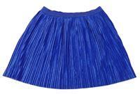 Zafírová plisovaná zamatová sukňa so trblietavým pasom M&S