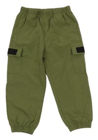 Khaki cargo cuff šušťákové nohavice SHEIN