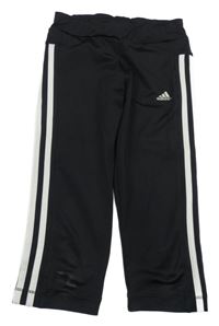 Černo-bílé capri funkční sportovní legíny Adidas