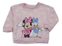 Svetloružová mikina s Minnie a Daisy a srdiečkami PRIMARK