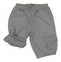 Šedé plátěné podšité kalhoty s úpletovým pasem Mothercare