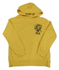 Tmavožltá mikina s pizzou a kapucňou H&M