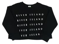 Čierna crop mikina s logom River Island
