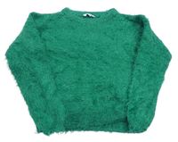 Zelený chlpatý sveter