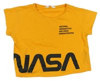 Oranžové crop tričko NASA zn. H&M